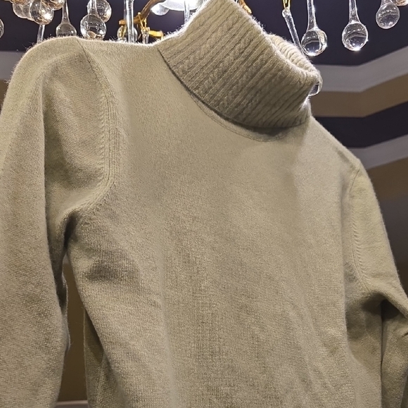 Cashmere Geneva Women's Soft Green Turtleneck Sweater - Picture 3 of 13